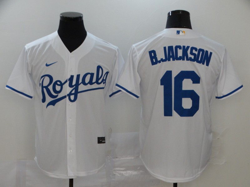 Men Kansas City Royals #16 B.Jackson White Nike Game MLB Jerseys->new york yankees->MLB Jersey